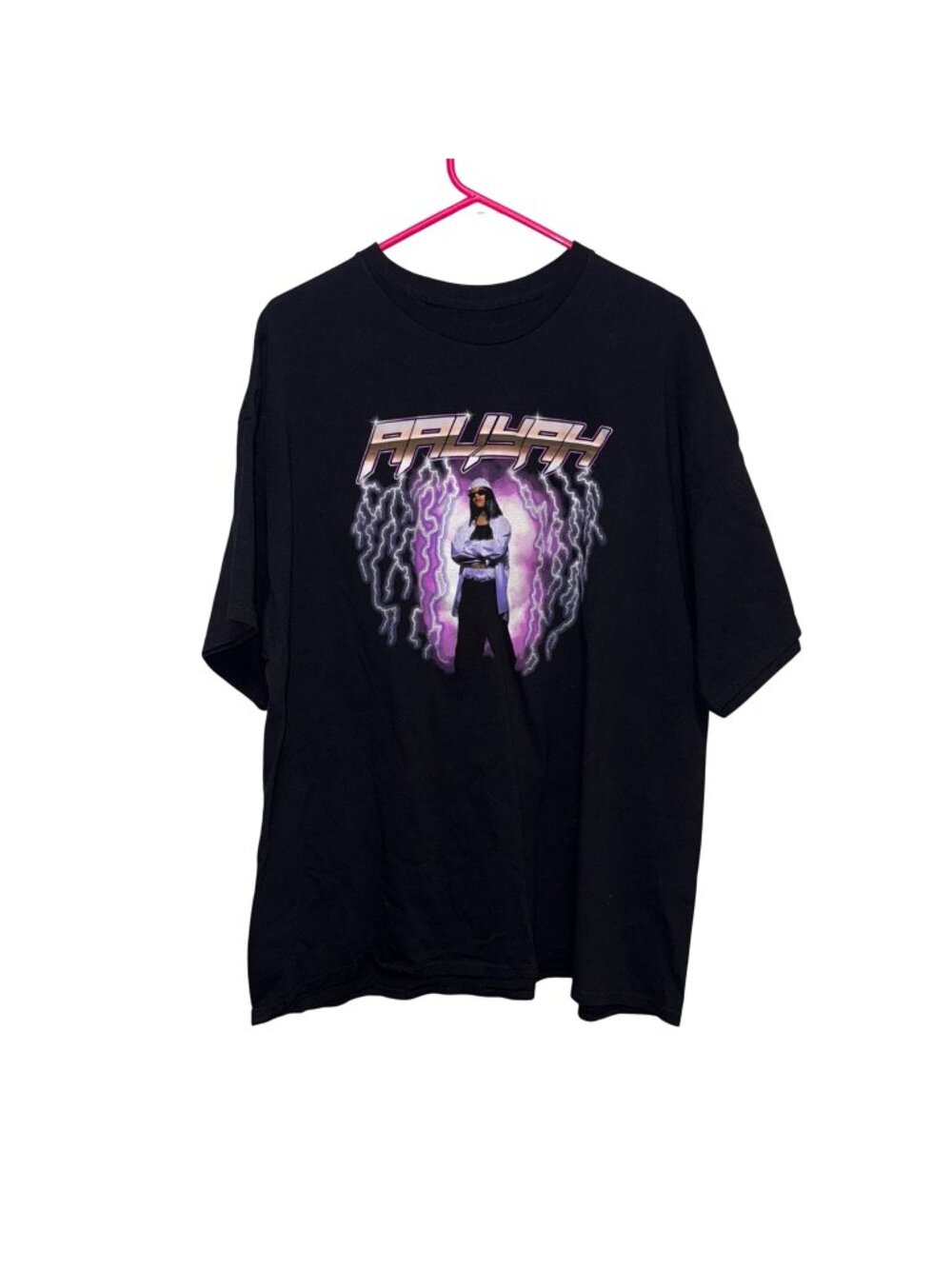 Aaliyah Graphic T-Shirt Purple Black XL 100% Cotton